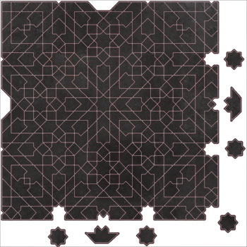 Mosaic House Moroccan tile Batha 6 Black  solid zellige, mosaic, zellij, field, pattern, glaze, classic, stars, intricate 
